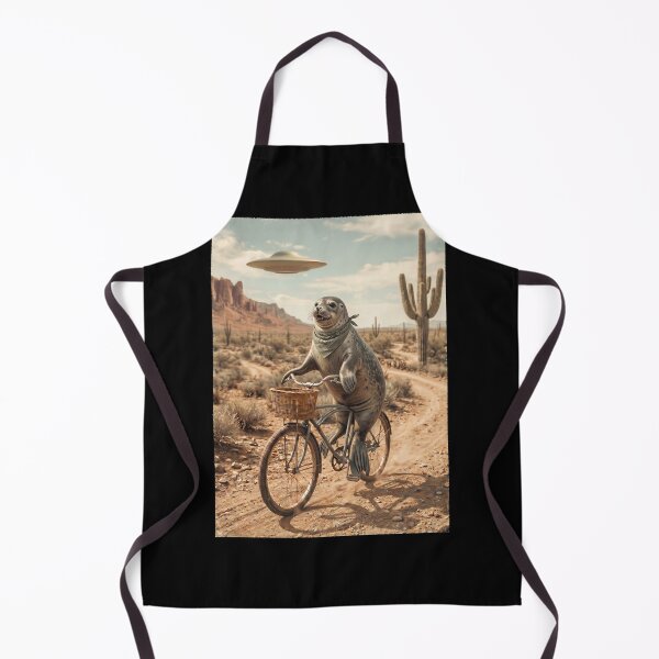 Item preview, Seal Riding Bike Wild West Western UFO Animal Lover designed and sold by dian-rody-crest.