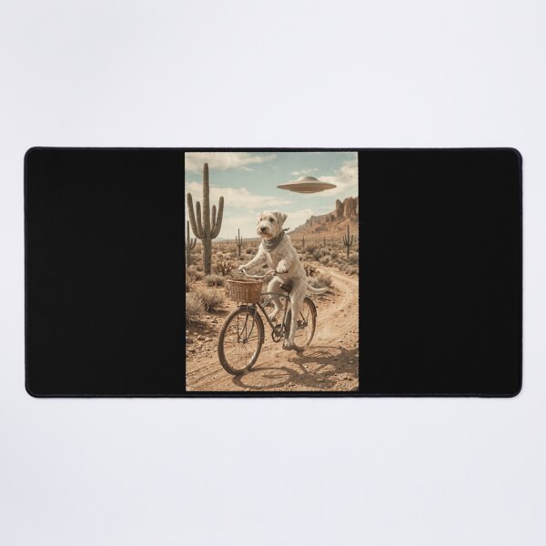 Item preview, Sealyham Terrier Riding Bike Wild West Western UFO Dog Lover designed and sold by dian-rody-crest.