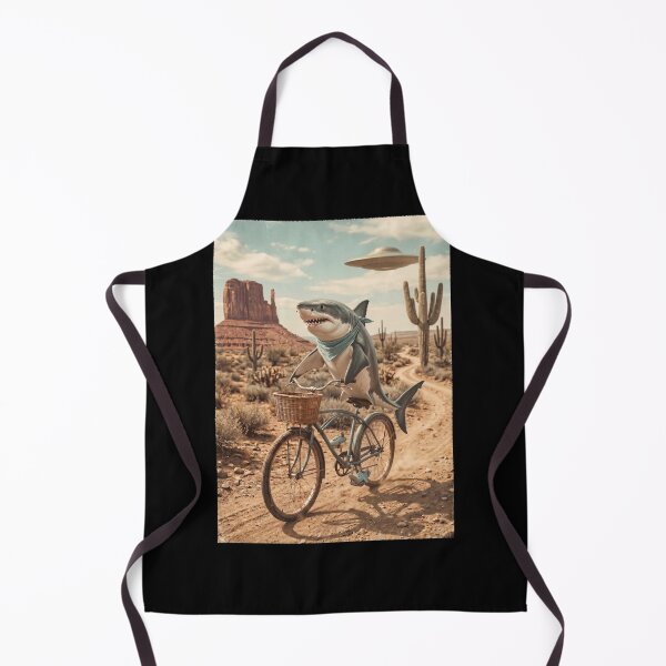 Item preview, Shark Riding Bike Wild West Western UFO Animal Lover designed and sold by dian-rody-crest.