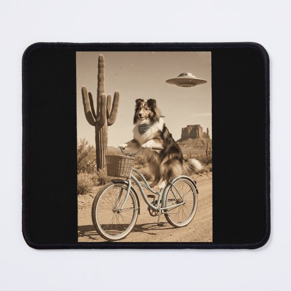 Item preview, Shetland Sheepdog Riding Bike Wild West Western UFO Dog Lover designed and sold by dian-rody-crest.