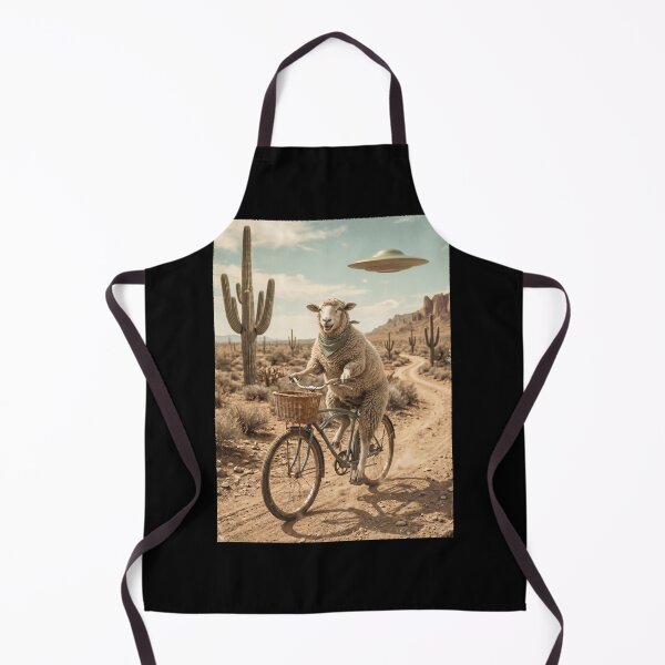 Item preview, Sheep Riding Bike Wild West Western UFO Animal Lover designed and sold by dian-rody-crest.