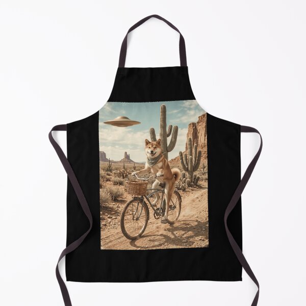 Item preview, Shiba Inu Riding Bike Wild West Western UFO Dog Lover designed and sold by dian-rody-crest.
