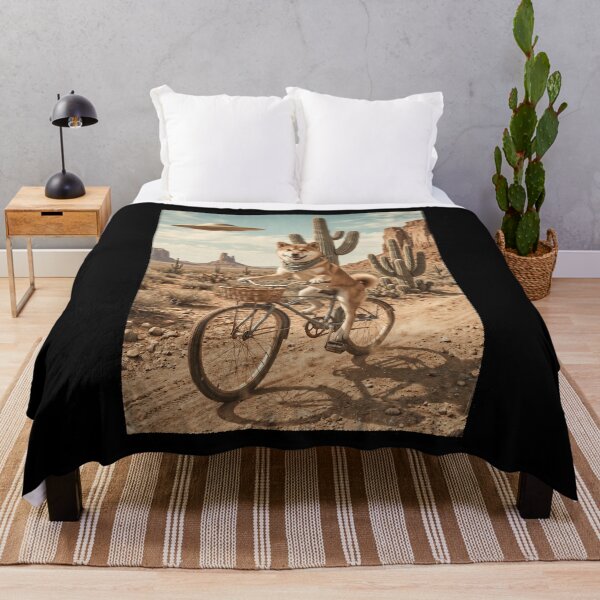 Item preview, Shiba Inu Riding Bike Wild West Western UFO Dog Lover designed and sold by dian-rody-crest.