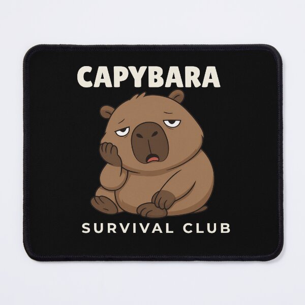 Item preview, Sleepy Capybara Survival Club – Cute Cozy Capybara Mascot - Dark Version designed and sold by SimplyDraftShop.