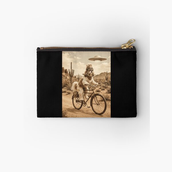 Item preview, Shih Tzu Riding Bike Wild West Western UFO Dog Lover designed and sold by dian-rody-crest.