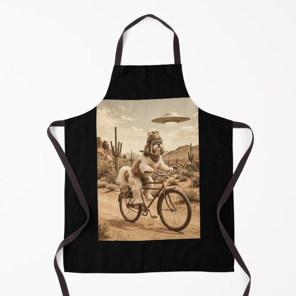 Item preview, Shih Tzu Riding Bike Wild West Western UFO Dog Lover designed and sold by dian-rody-crest.