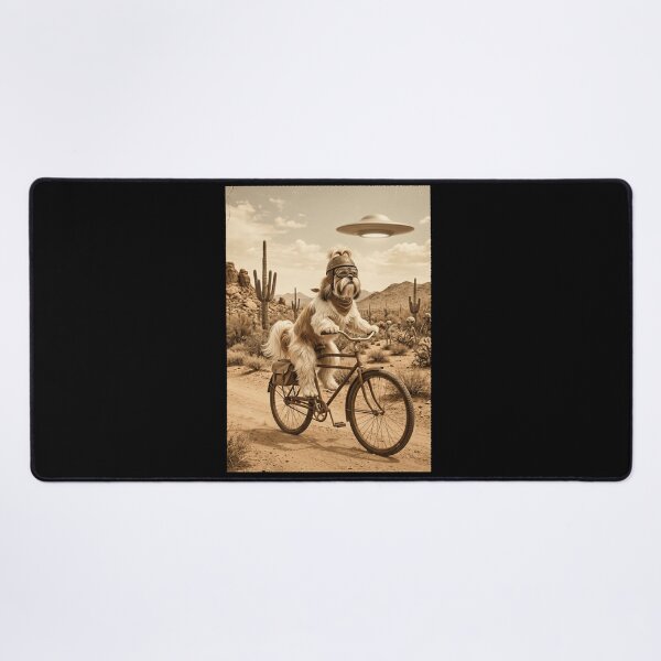 Item preview, Shih Tzu Riding Bike Wild West Western UFO Dog Lover designed and sold by dian-rody-crest.