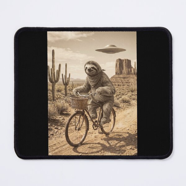 Item preview, Sloth Riding Bike Wild West Western UFO Animal Lover designed and sold by dian-rody-crest.