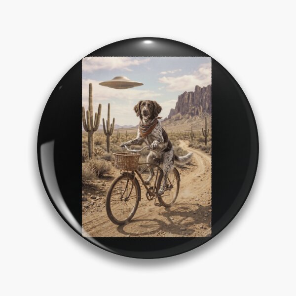 Item preview, Small Munsterlander Pointer Riding Bike Wild West Western UFO Dog Lover designed and sold by dian-rody-crest.