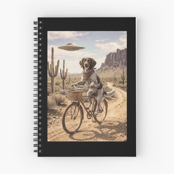 Item preview, Small Munsterlander Pointer Riding Bike Wild West Western UFO Dog Lover designed and sold by dian-rody-crest.