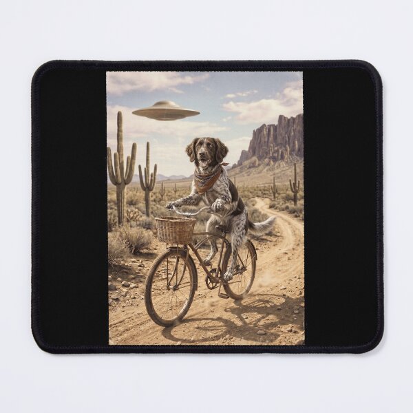 Item preview, Small Munsterlander Pointer Riding Bike Wild West Western UFO Dog Lover designed and sold by dian-rody-crest.