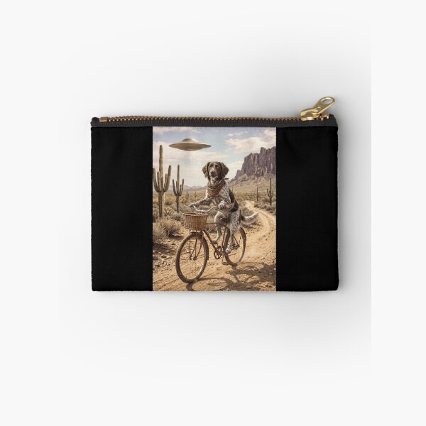 Item preview, Small Munsterlander Pointer Riding Bike Wild West Western UFO Dog Lover designed and sold by dian-rody-crest.