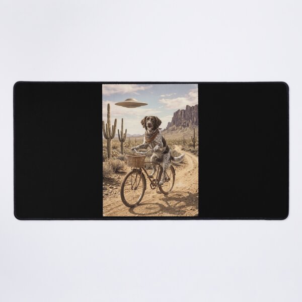Item preview, Small Munsterlander Pointer Riding Bike Wild West Western UFO Dog Lover designed and sold by dian-rody-crest.