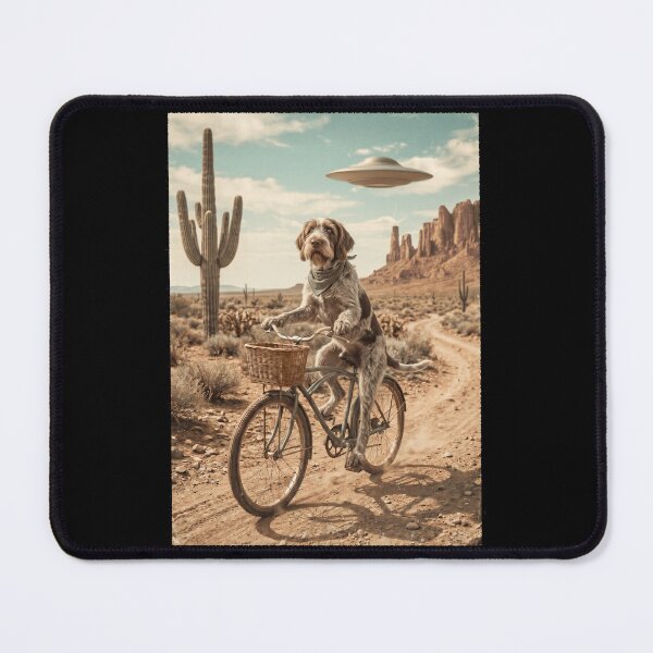 Item preview, Spinone Italiano Riding Bike Wild West Western UFO Dog Lover designed and sold by dian-rody-crest.