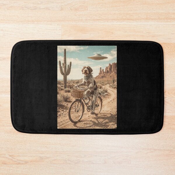 Item preview, Spinone Italiano Riding Bike Wild West Western UFO Dog Lover designed and sold by dian-rody-crest.