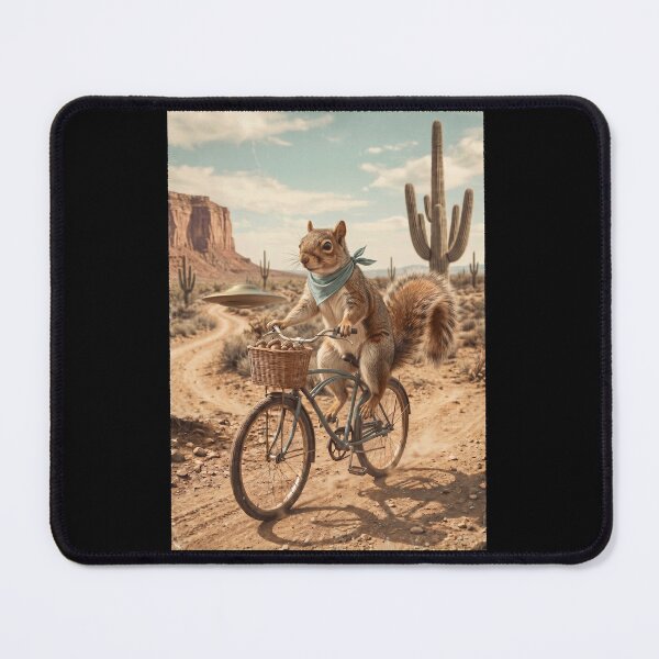 Item preview, Squirrel Riding Bike Wild West Western UFO Animal Lover designed and sold by dian-rody-crest.