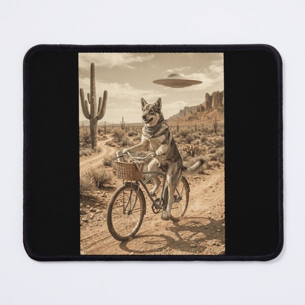 Item preview, Swedish Vallhund Riding Bike Wild West Western UFO Dog Lover designed and sold by dian-rody-crest.