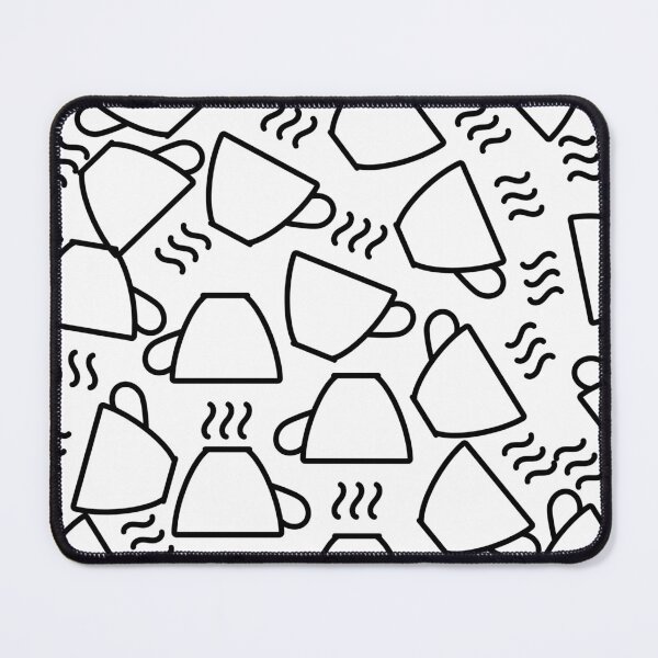 Item preview, Coffee Cups Pattern - Minimalist Steaming Mugs Doodle designed and sold by ICANTWithoutCOFFEE.