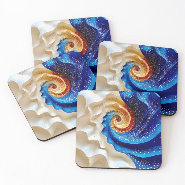 Item preview, Swirling Vortex of Color and Light in Blue and Gold designed and sold by Vicky Brago-Mitchell®.