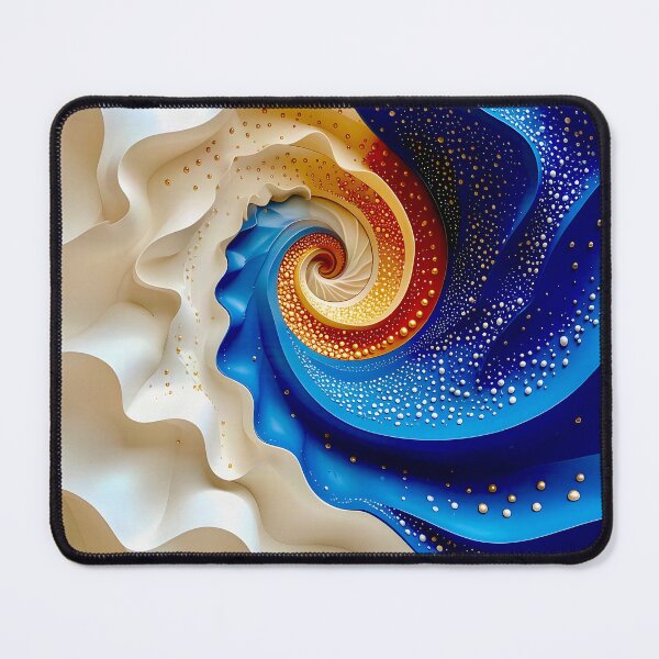 Item preview, Swirling Vortex of Color and Light in Blue and Gold designed and sold by Vicky Brago-Mitchell®.