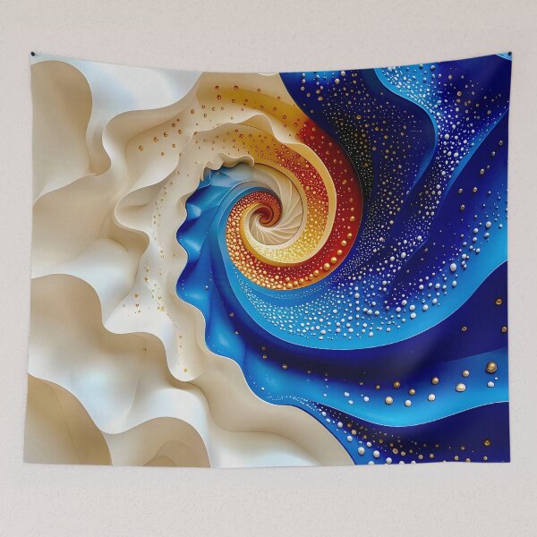 Item preview, Swirling Vortex of Color and Light in Blue and Gold  designed and sold by Vicky Brago-Mitchell®.