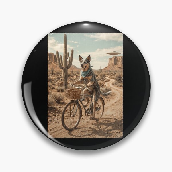 Item preview, Texas Heeler Riding Bike Wild West Western UFO Dog Lover designed and sold by dian-rody-crest.