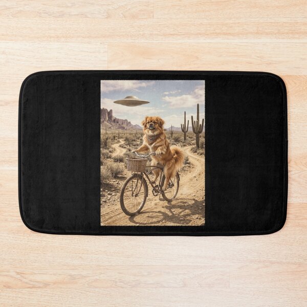 Item preview, Tibetan Spaniel Riding Bike Wild West Western UFO Dog Lover designed and sold by dian-rody-crest.