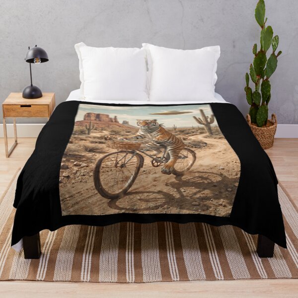 Item preview, Tiger Riding Bike Wild West Western UFO Animal Lover designed and sold by dian-rody-crest.