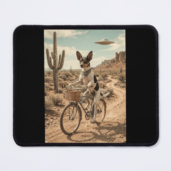 Item preview, Toy Fox Terrier Riding Bike Wild West Western UFO Dog Lover designed and sold by dian-rody-crest.