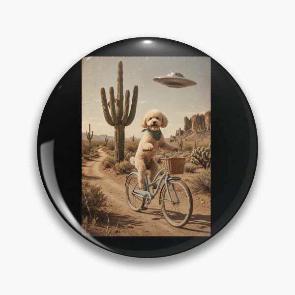 Item preview, Toy Poodle Riding Bike Wild West Western UFO Dog Lover designed and sold by dian-rody-crest.