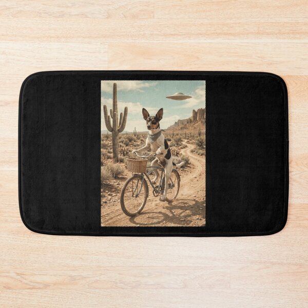 Item preview, Toy Fox Terrier Riding Bike Wild West Western UFO Dog Lover designed and sold by dian-rody-crest.