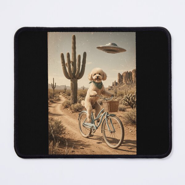 Item preview, Toy Poodle Riding Bike Wild West Western UFO Dog Lover designed and sold by dian-rody-crest.