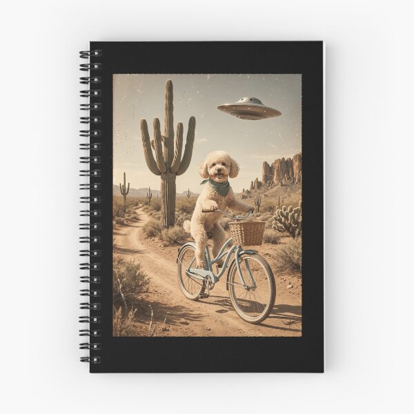 Item preview, Toy Poodle Riding Bike Wild West Western UFO Dog Lover designed and sold by dian-rody-crest.