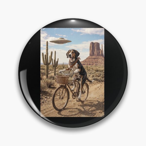 Item preview, Treeing Walker Coonhound Riding Bike Wild West Western UFO Dog Lover designed and sold by dian-rody-crest.