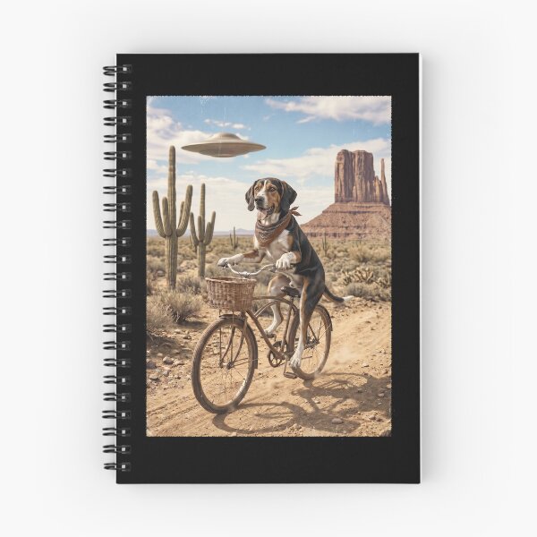 Item preview, Treeing Walker Coonhound Riding Bike Wild West Western UFO Dog Lover designed and sold by dian-rody-crest.