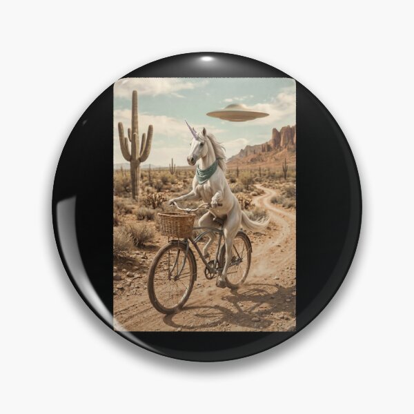 Item preview, Unicorn Riding Bike Wild West Western UFO Animal Lover designed and sold by dian-rody-crest.