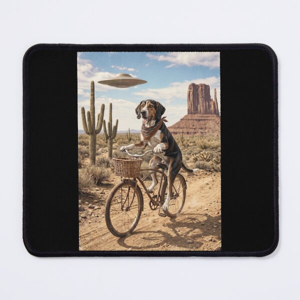Item preview, Treeing Walker Coonhound Riding Bike Wild West Western UFO Dog Lover designed and sold by dian-rody-crest.