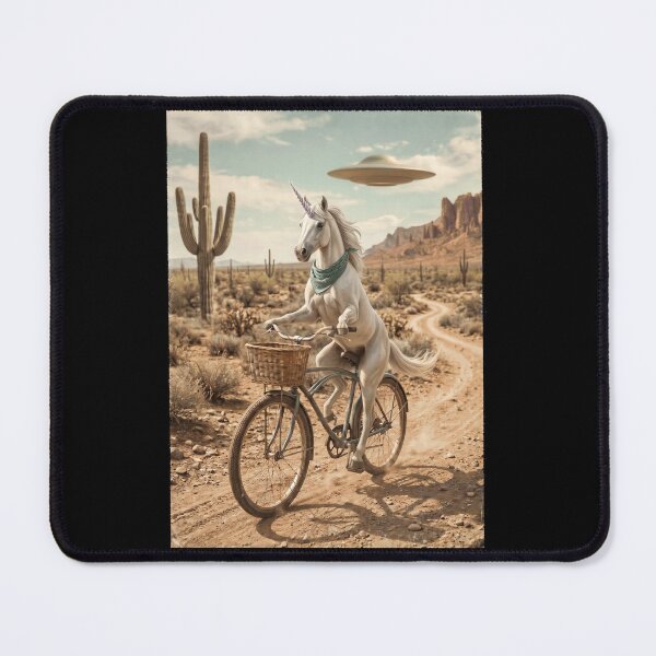Item preview, Unicorn Riding Bike Wild West Western UFO Animal Lover designed and sold by dian-rody-crest.