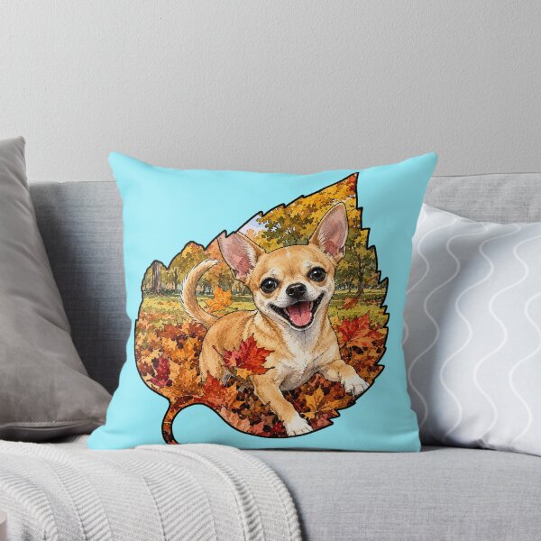 Item preview, Fall Chihuahua Playing In Autumn Leaves designed and sold by Lion and Lamb Design.