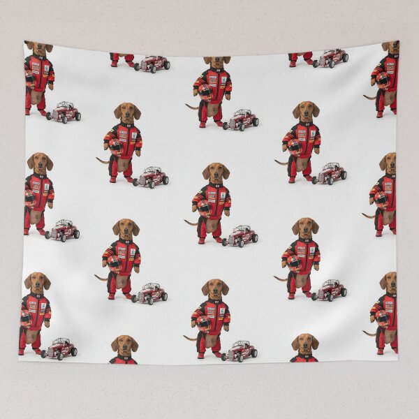 Item preview, Dachshund Race Car Driver designed and sold by PictoVibe.