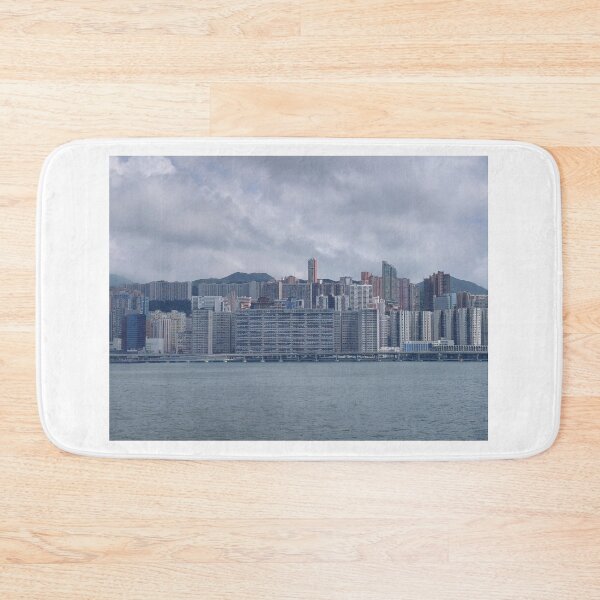 Item preview, Hong Kong Harbour Skyline – Dense City Towers Beneath Moody Skies designed and sold by pbchan.