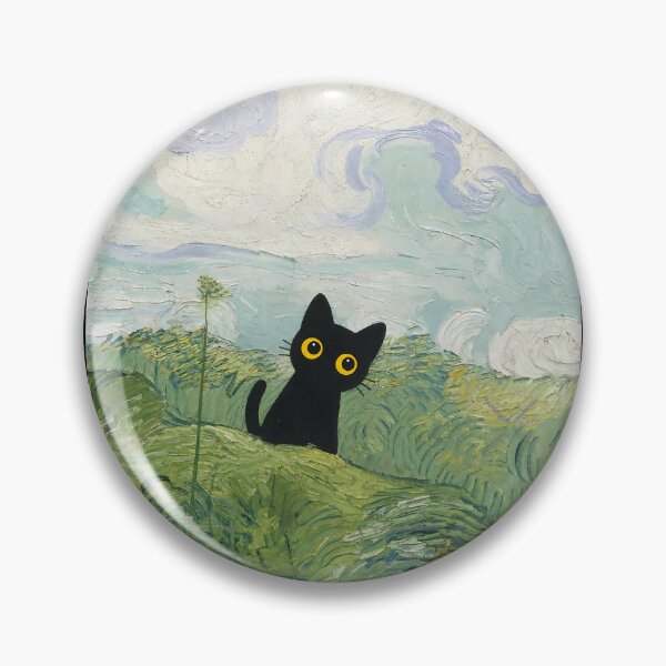 Item preview, Black Cat In The Green Field designed and sold by PurrfectHome.