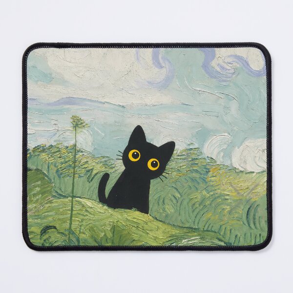 Item preview, Black Cat In The Green Field designed and sold by PurrfectHome.
