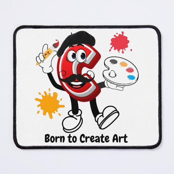 Item preview, Letter C Cute Cartoon Initial - Born To Create Art Character designed and sold by ImaginARTDesign.