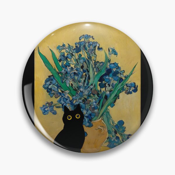 Item preview, Black Cat With Irises designed and sold by PurrfectHome.