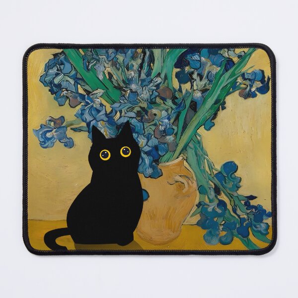 Item preview, Black Cat With Irises designed and sold by PurrfectHome.
