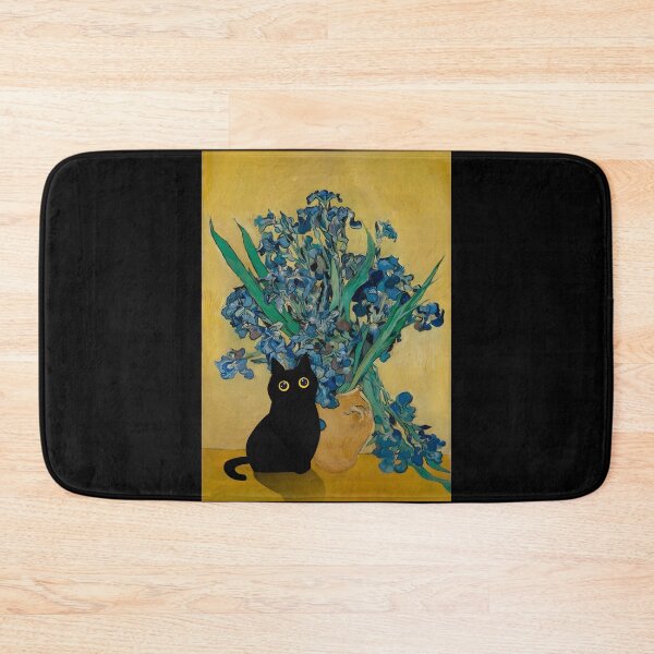 Item preview, Black Cat With Irises designed and sold by PurrfectHome.