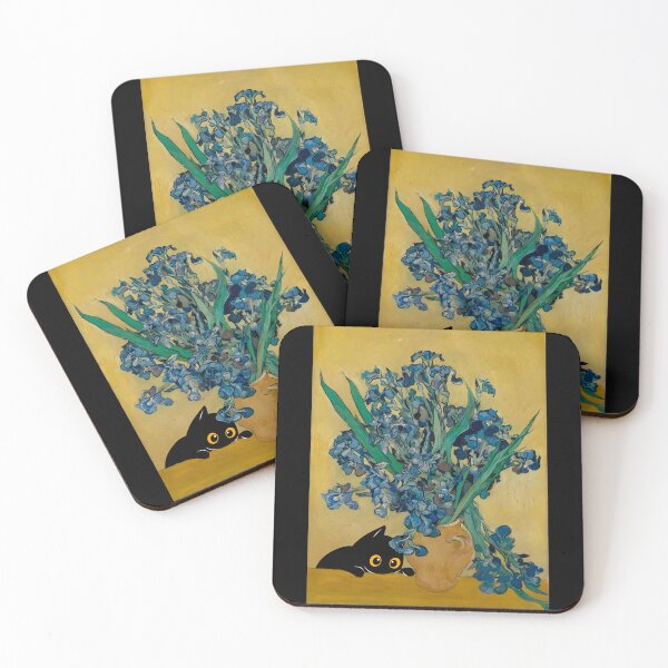 Item preview, Black Cat With Irises designed and sold by PurrfectHome.