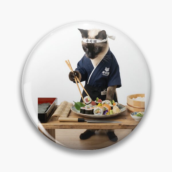 Item preview, Siamese Cat Sushi Chef Master designed and sold by PictoVibe.