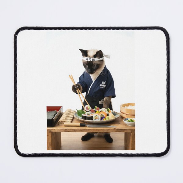 Item preview, Siamese Cat Sushi Chef Master designed and sold by PictoVibe.